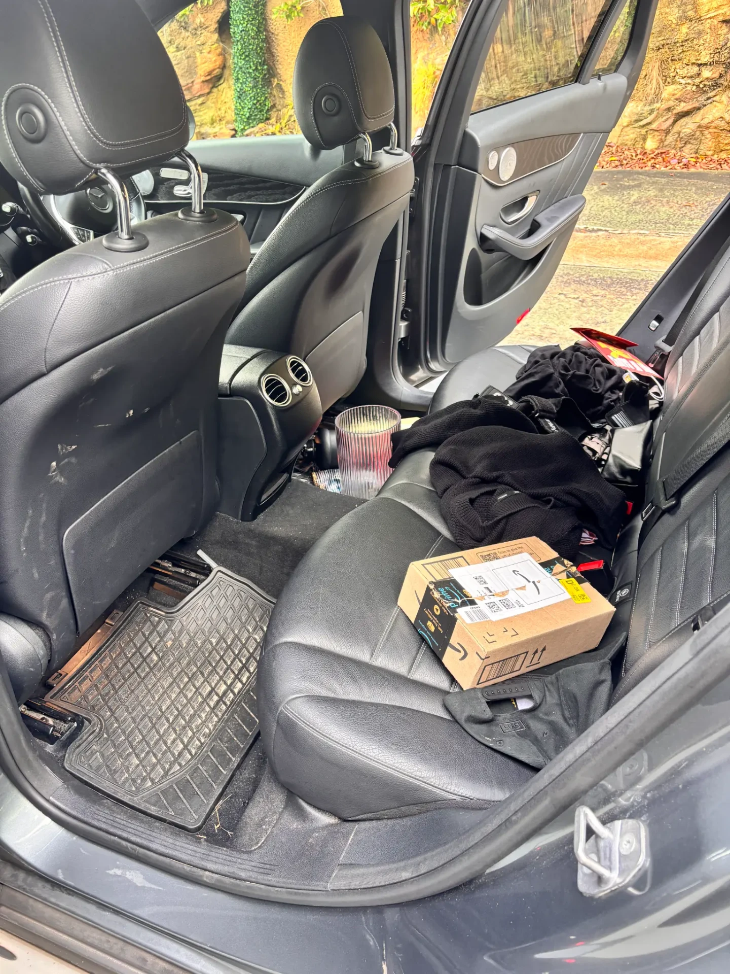 Rear seats before interior detailing
