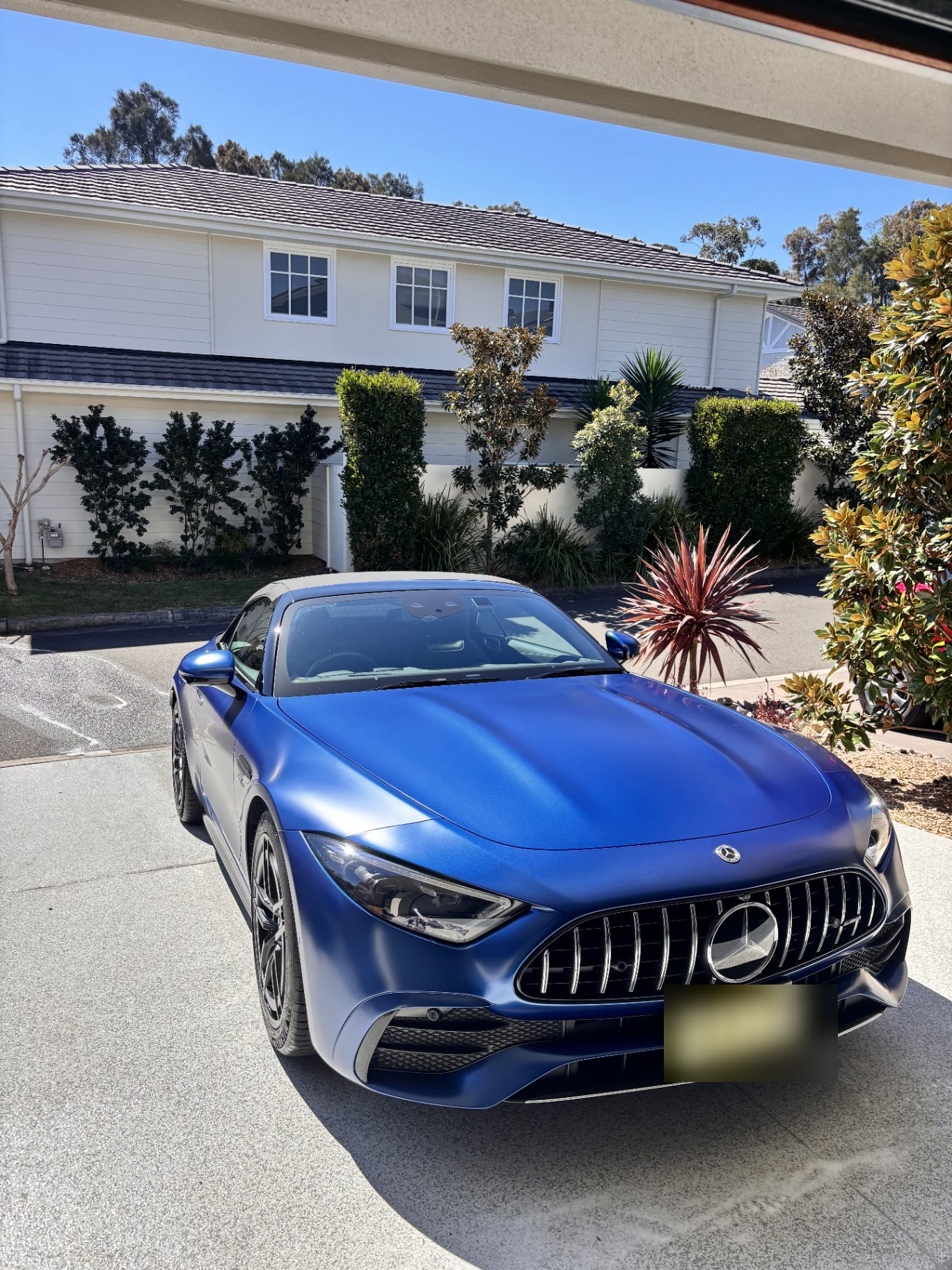 Blue Mercedes-AMG SL 43 exterior after detailing